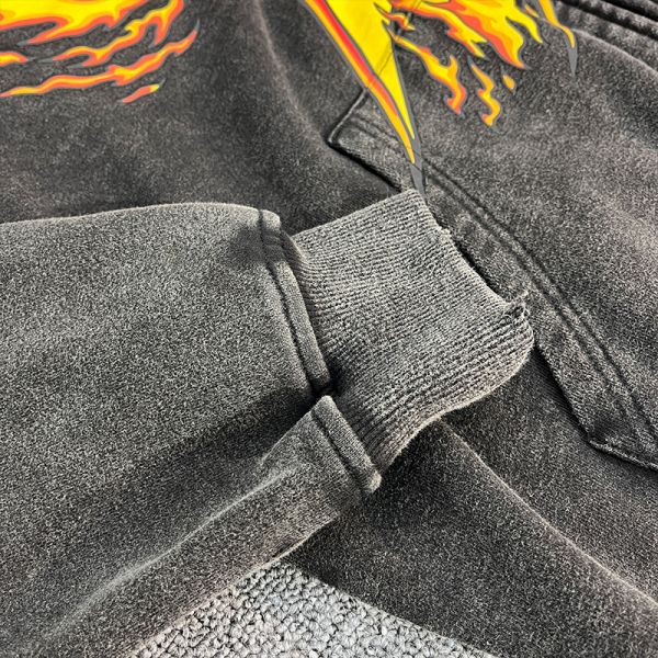 Men's Custom Black Acid Vintage Heavy Weight Cotton Oversized Distressed Hoodie With Customized Printing And Colors