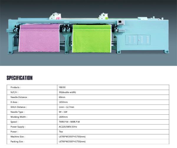 Dual Rolls Horizontal Quilting Embroidery Machine Customized 60mm Needle