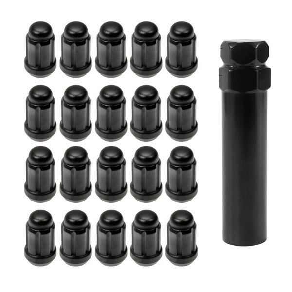 Solid Universal Black Chrome Lug Nuts Alloy Wheel Nuts For Repair
