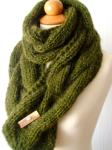 Green Wide Circle Winter Knitted Scarf Chunky Crochet Patterns Available