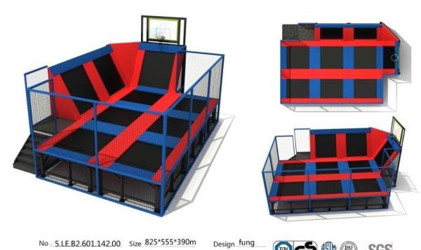 45M2 China Amusement Trampoline Park/Indoor Jumping Bed with Funny Basketball