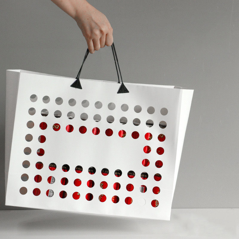 Business Shopping Gravure Printing High End Fashion Luxury Heavy Hollow Out Paper Bags