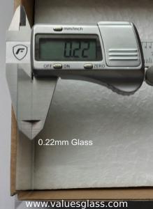 China Acid Resistant Ultra Thin Glass 0.22mm Thickness With High Light Transmittance factory