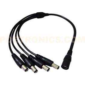 China DCS104 CCTV Four Way One Female to Four Male 12V DC Power Splitter Cable factory