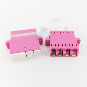 China Rose Quad Lc To Lc Coupler Multimode OM4 Cable To Fiber Optic Adapter factory