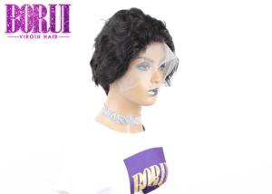 China Short Glueless Frontal Wigs Human Hair , 13*6 Lace Front Pixie Cut Wig In HD Lace factory