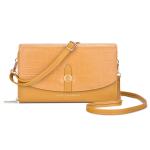 Polyester Lining Female Crossbody Bag 7cm 20cm Pink Leather Sling Bag
