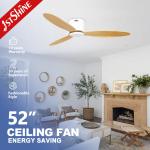Remote Control 52" Air Cooling Fan for Low Profile Flush Mounted Ceiling in