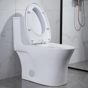 China Round One Piece Skirted Toilet Comfort Height Elongated 28” factory
