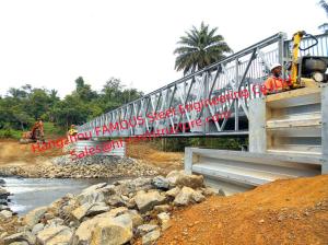 China Military Modular Steel Bridge , Construction Pre-engineered Prefab Pedestrian Bridge Across River factory
