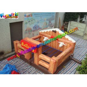 Thrilling Inflatable Mechanical Bull With Mattress / Inflatable Games Redeo