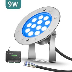 China DC24V 380LM Underwater Swimming Pool Lights 9W 24V SS316L RGB factory