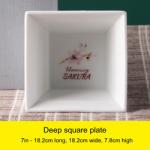 Japanese Cherry Blossom White Round Rectangle Square Baking Dessert Bowl