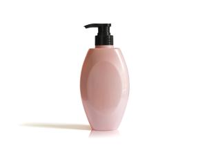 China Light Pink Plastic Cosmetic Bottles With Black PP Plastic Pump Beautiful Apperance factory