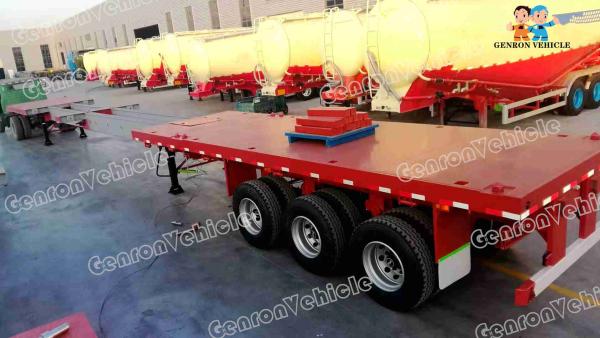 Extendable 3 Axles Genron Semi Truck Flatbed Trailer