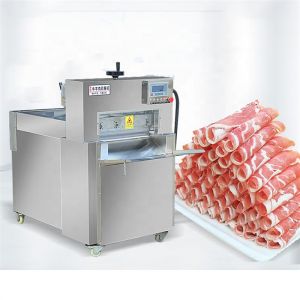 PLC Automatic Chicken Mutton Cutting Machine 750kg/ H Frozen Meat Slicing