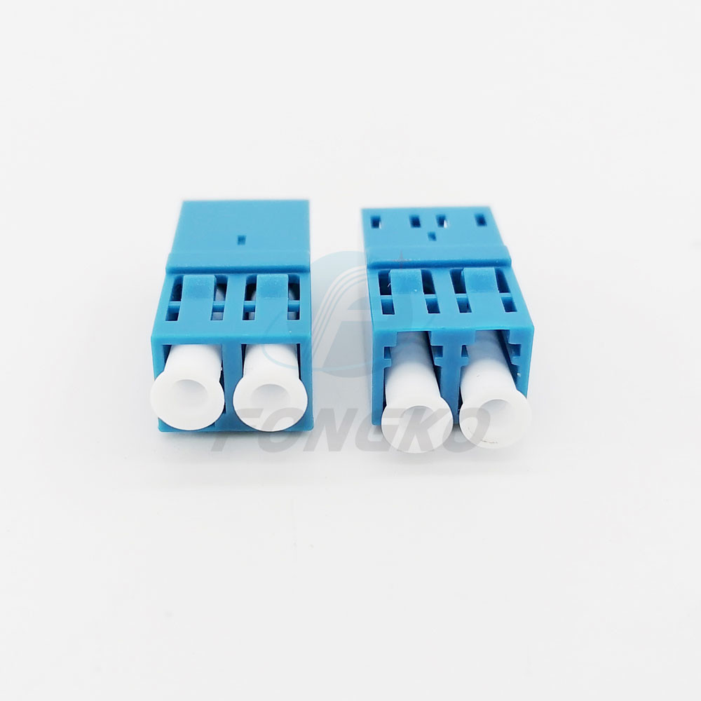 LC / UPC Duplex Unibody Shell Optical Fiber Adapter Coupler Flangeless