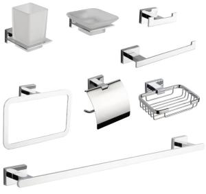 China Zinc PVD Gold 8 Piece Bathroom Hardware Accessories Set Wall Mounted factory