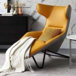 Modern leisure chair, high density foam, comfortable leather chair, living room