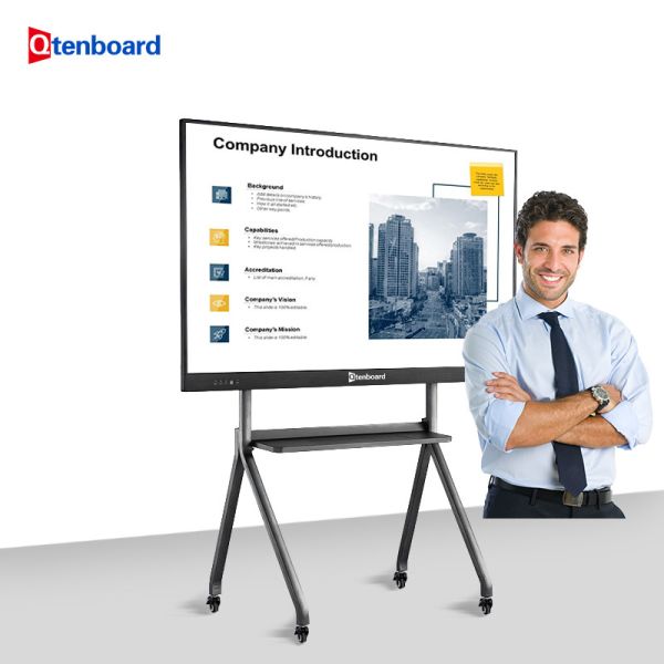China 4K UHD Built-in Android & Windows Dual System Interactive Digital Whiteboard factory