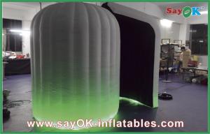 China Photo Booth Decorations Green Inflatable Photo Booth With LED Light For Commercail Advertising factory