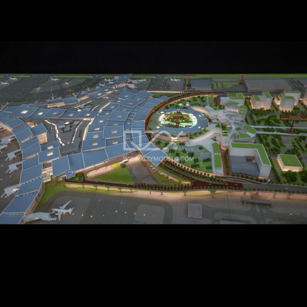 1:500 Scale Miniature Architectural Model with Realistic Detail Acrylic Material