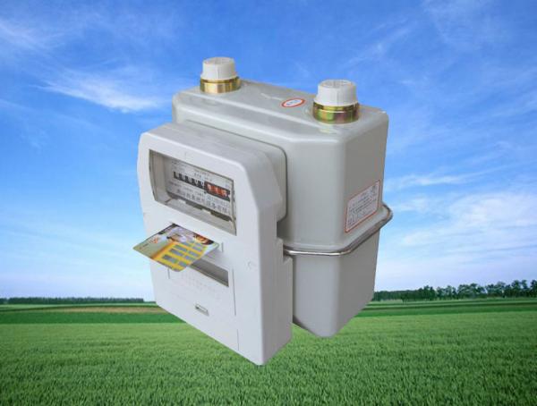 Smart IC Card Steel Prepaid Gas Meter , White STS Prepayment Meter For