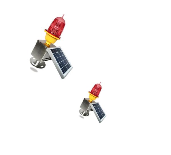 Self Contained Solar Aviation Obstruction Light Stainless Steel 304 Base