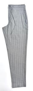 China OEM Custom Tailored Trousers All Cotton Breathable Grey Stripe 100% Polyester factory