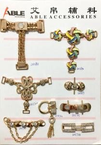 China Crystal Rhinestones Metal Zinc Alloy Decorative Shoe Buckles Shoe Chain A46 A47 factory