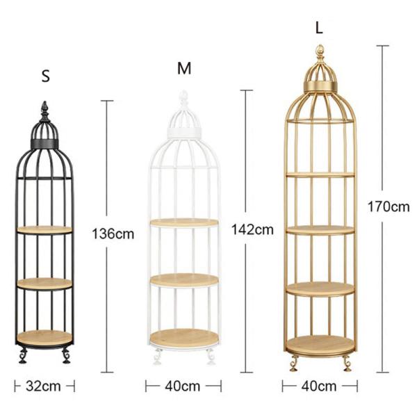 Interior Decoration Metal Display Racks And Stands Creative Bird Cage Shape