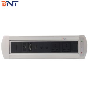 Conference desk multimedia electric rotating desktop power data socket