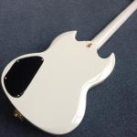 New style SG electric guitar, 3 pickups, Tremolo system,White electric guitar