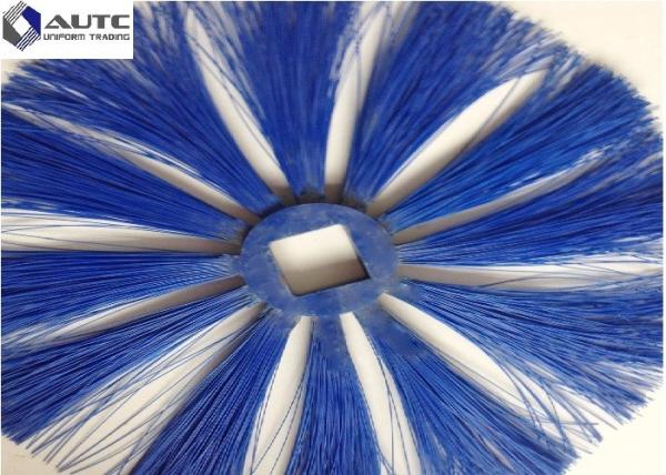 Blue Industrial Sweeping Brush PP Nylon Fabric Custom Guardrail Truck Highway