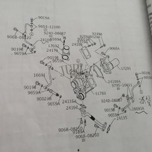 Vhs166913740 Turbo Coolant Pipe , Sk200-8 Turbo Coolant Hose