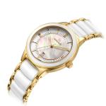MOP Dial Quartz Stainless Steel Watch 5ATM Waterproof Metal Premium