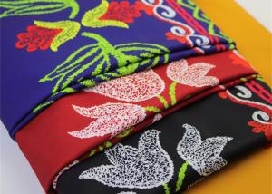 China Blue Red Yellow Polyester Digital Printed Fabric Colorful Flower For Garment factory