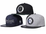 Leather Brim 6 Panel Snapback Cap 58cm Embroidered Woven Label