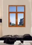Casement Windows Wood Grain Aluminum Extrusion Aluminum Alloy 6063 T5