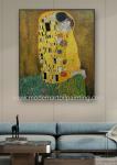 Hand Painted Reproduction Oil Paintings Canvas Kiss Oil Painting For Home