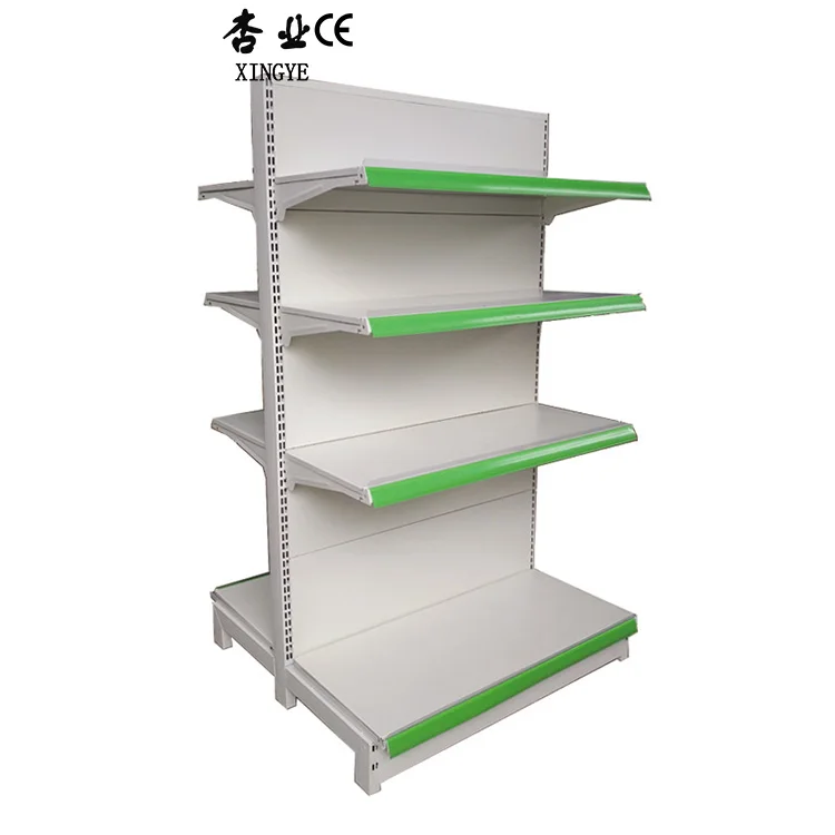Factory Custom size color White double-sided supermarket shelves goods shelf