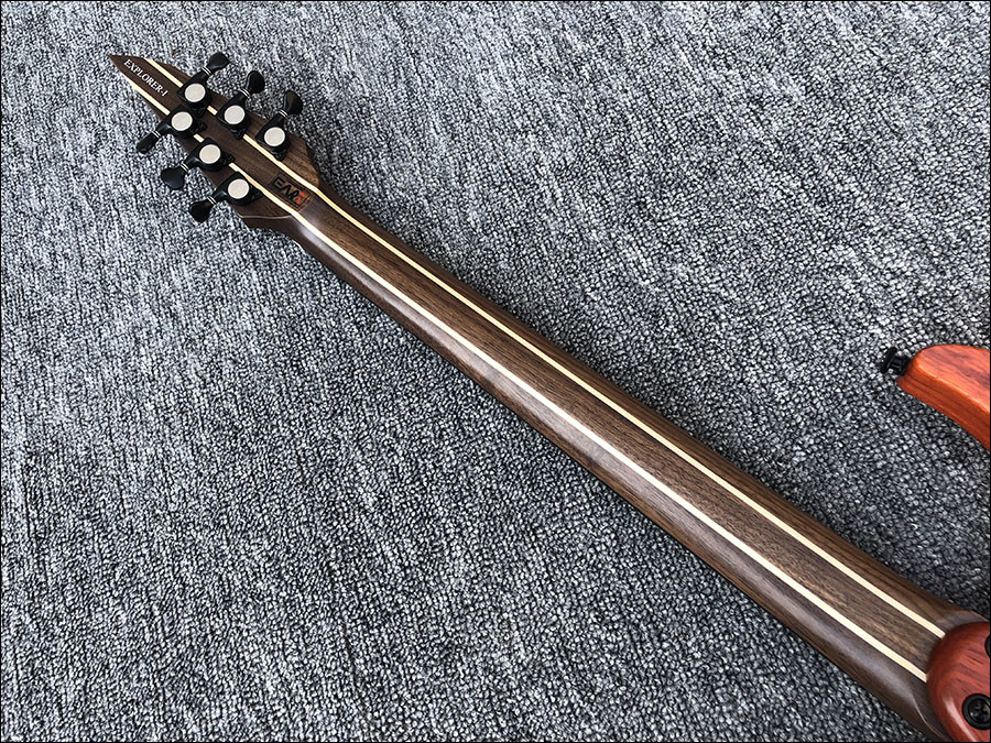 Custom Earts Electric Guitar with African Mahogany Body Black Hardware