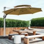 Modern Design AJUNION Commercial Outdoor Umbrella with Waterproof 2-Tier Sun