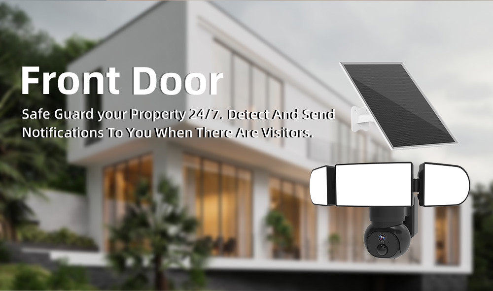 4MP 4G Cellular Security Camera 2K HD 1500LM Flood Light Camera Outdoor