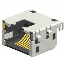 China RJ45 Modular Jack,Shielded, THT,Reflow Soldering, LED factory