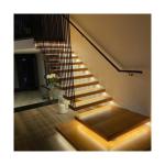 Floating Space Saving Spiral Staircase , Led Wooden Floating Staircase