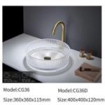 Functional Glass Basin Sink Polished For Contemporary Bathroom