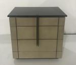 Stone top 3-drawer brushed grey finsh wooden night stand for hotel bedroom