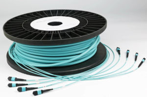 24 Core MPO MTP OM4 5.5MM Double Sheath Trunk Cable With 30cm Tail