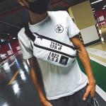 Hip hop earth cool Fanny pack pure color retro cross body bag with character